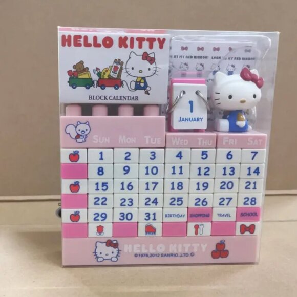 Hello Kitty Calendar Perpetual Calendar with Storage Red or Pink NWT - Picture 2 of 6